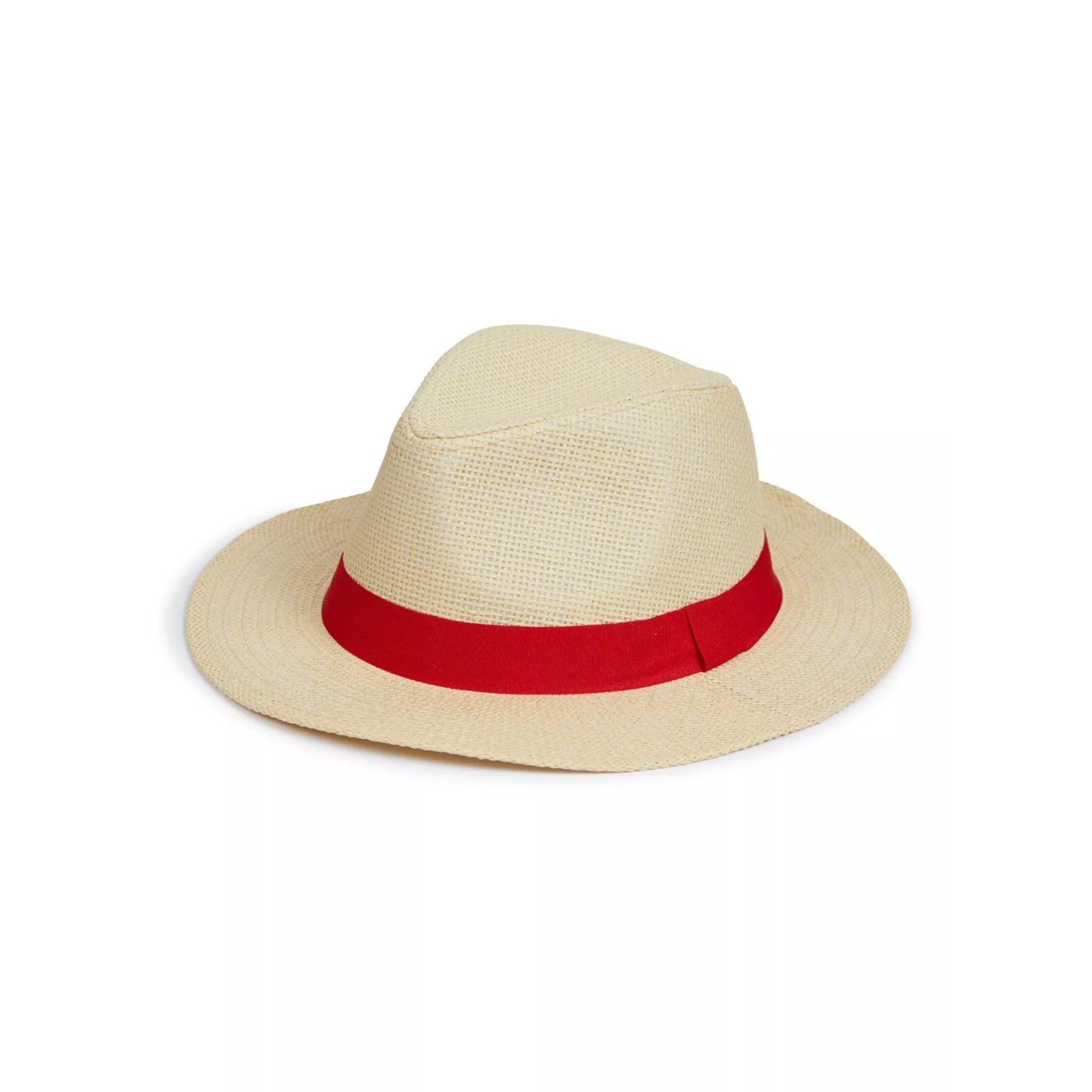 Nicky Adams Countrywear cream Panama style hat with bright red band